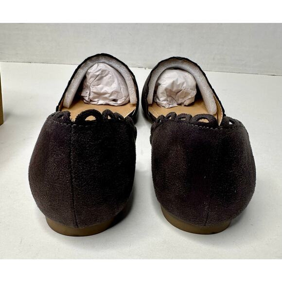 Journee Collection Women's Jezlin Scalloped Flats Grey Size 8W NEW - Picture 5 of 7